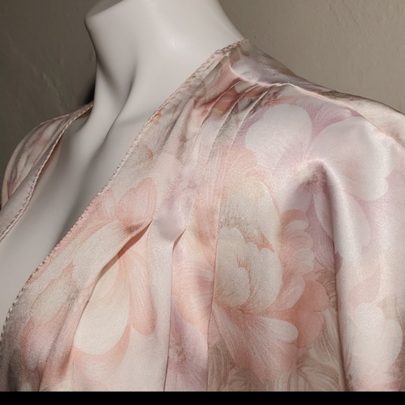 Halston III Pink Floral Pajama Set Vintage Size L - Picture 5 of 16